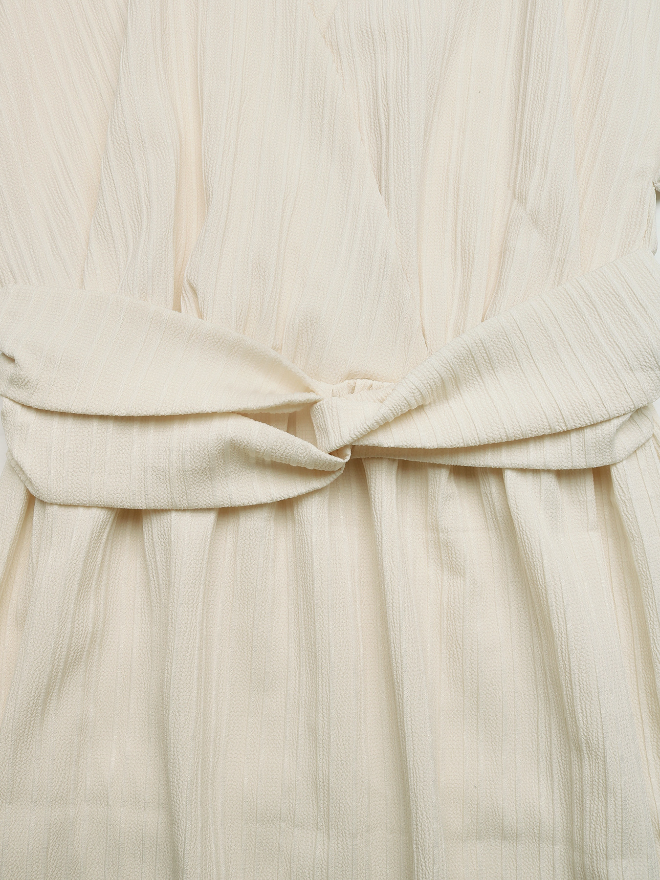 Robe midi à col V et taille nouée pour femme - Élégante et décontractée