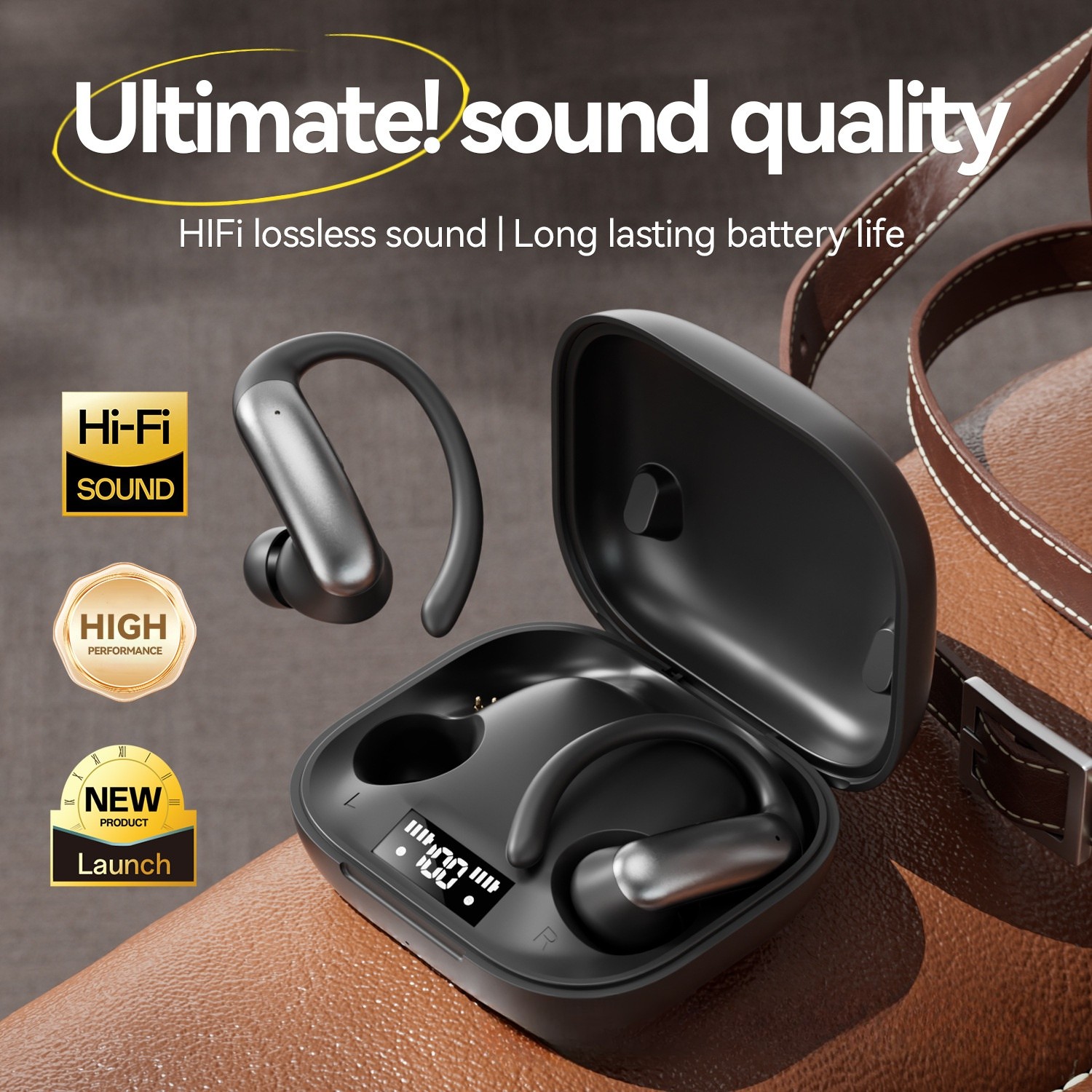 Wireless Air Conduction Earbuds with LED Charging Case Model#M144OWS