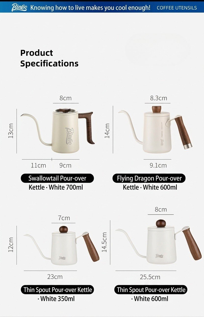 Premium Gooseneck Pour Over Coffee Kettle with Thermometer