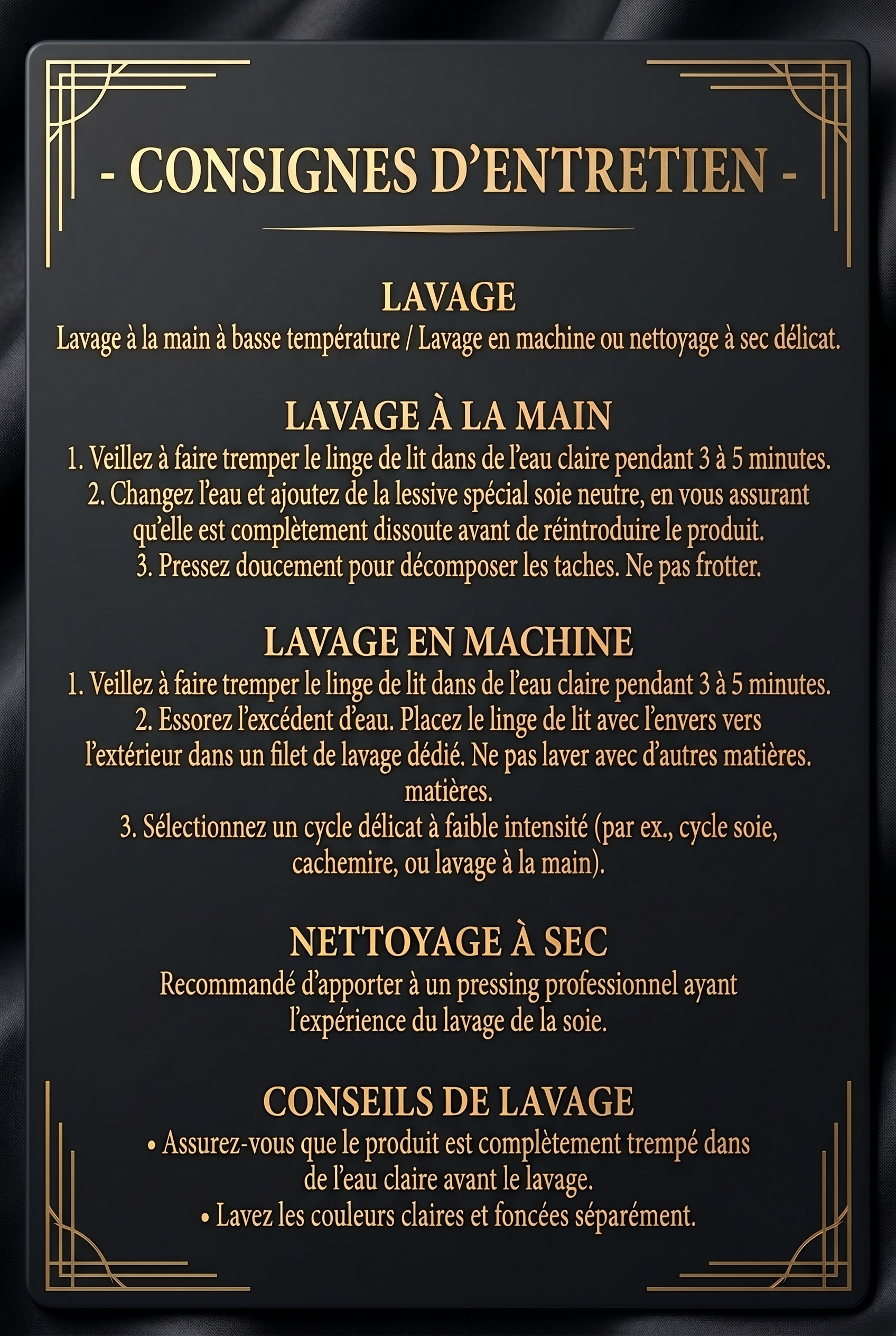 Parure de lit 4 pièces en soie de mûrier de luxe - Housse de couette en satin doux de qualité supérieure