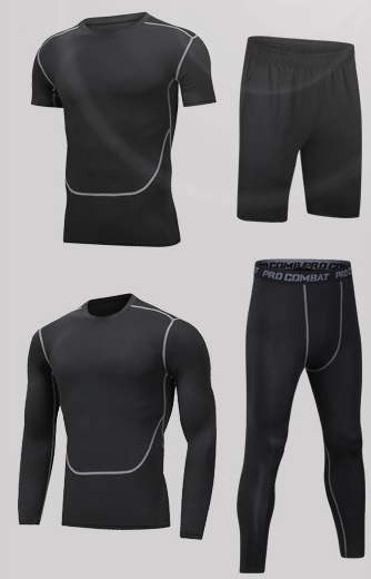 Quick-Drying 4-Piece Training Set for Men: High Elasticity Fitness and Basketball Sportswear