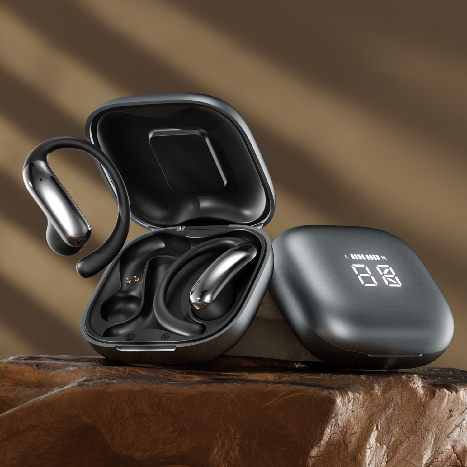 Open-Ear Wireless HiFi Earbuds with LED Charging Case Model#M142