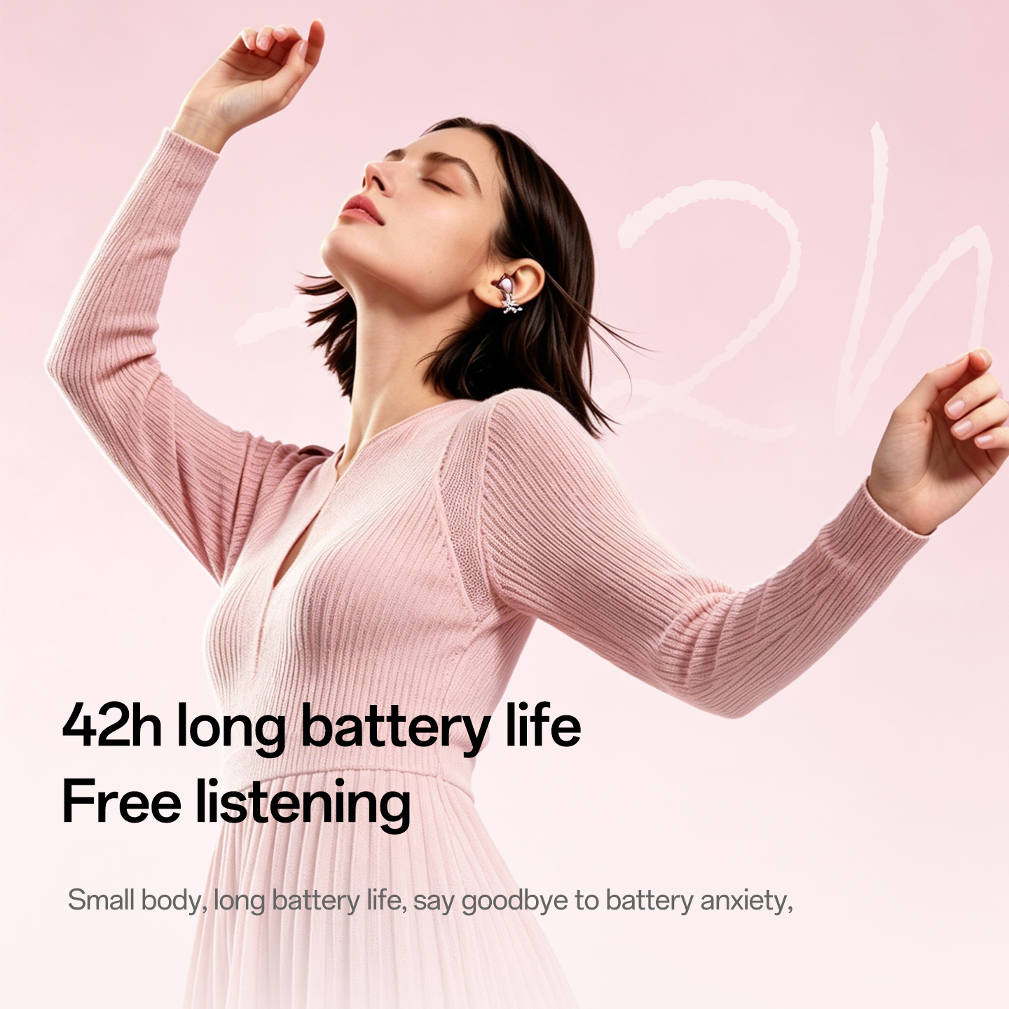 Butterfly Clip-On Wireless Earbuds with Makeup Mirror Case Model#M186
