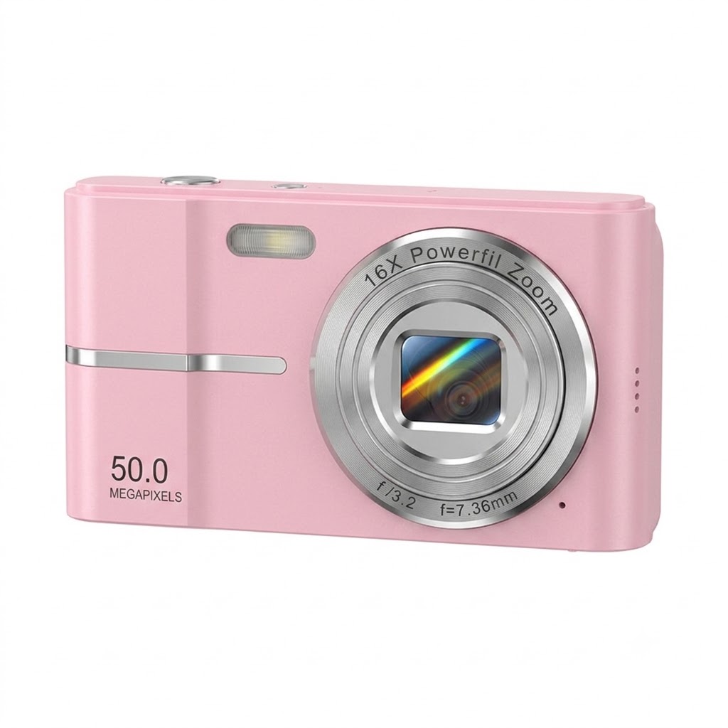 50MP 4K Digital Camera with 16X Digital Zoom, Autofocus, Compact Portable Design