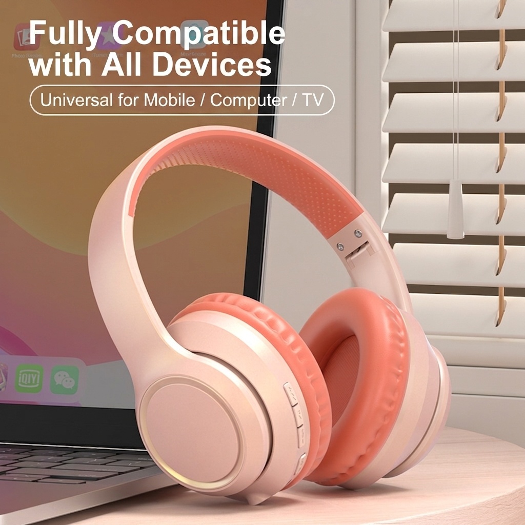 Wireless Over-Ear Foldable Bluetooth Headphones & Smart Watch Companion - LK055