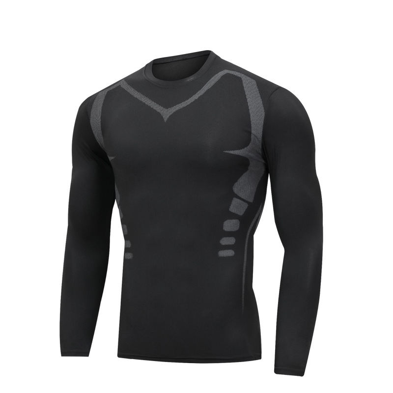 QuickdryTraining Long Sleeves T-Shirt for Men: High Elasticity Performance & Wicking Function