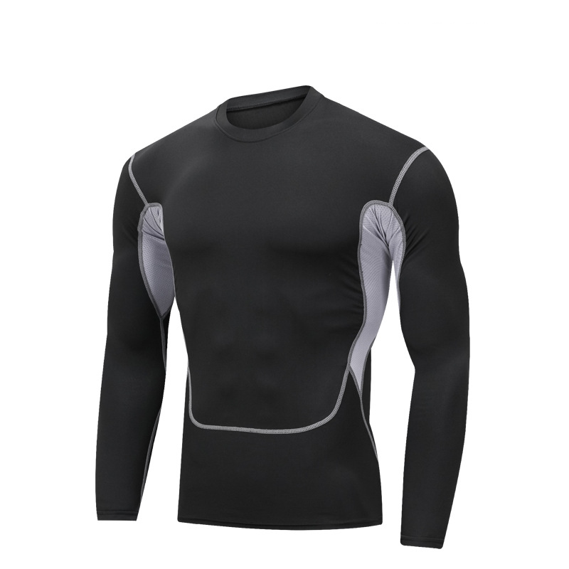 QuickdryTraining Long Sleeves T-Shirt for Men: High Elasticity Performance & Wicking Function