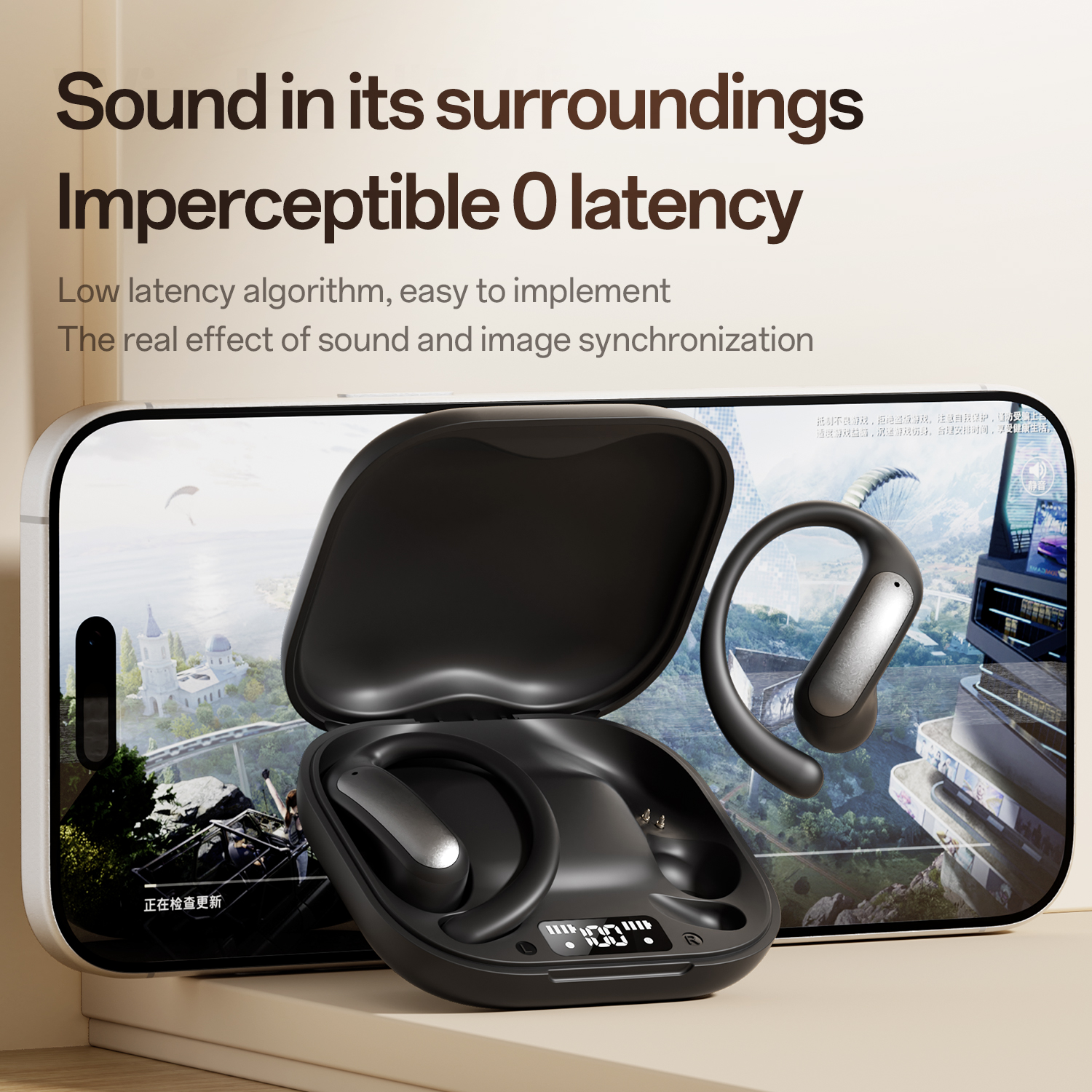 Earthsong Open-Ear Wireless Earbuds with Zero Latency Model#M140