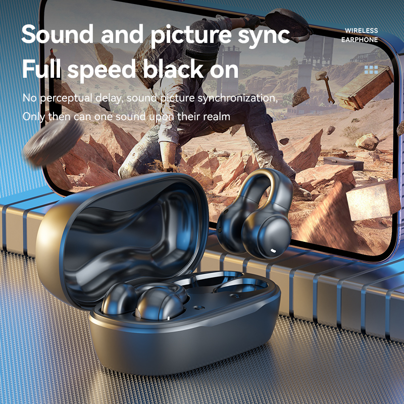 9D Wireless Ear-Clip Headphones with LED Power Display Model#M47