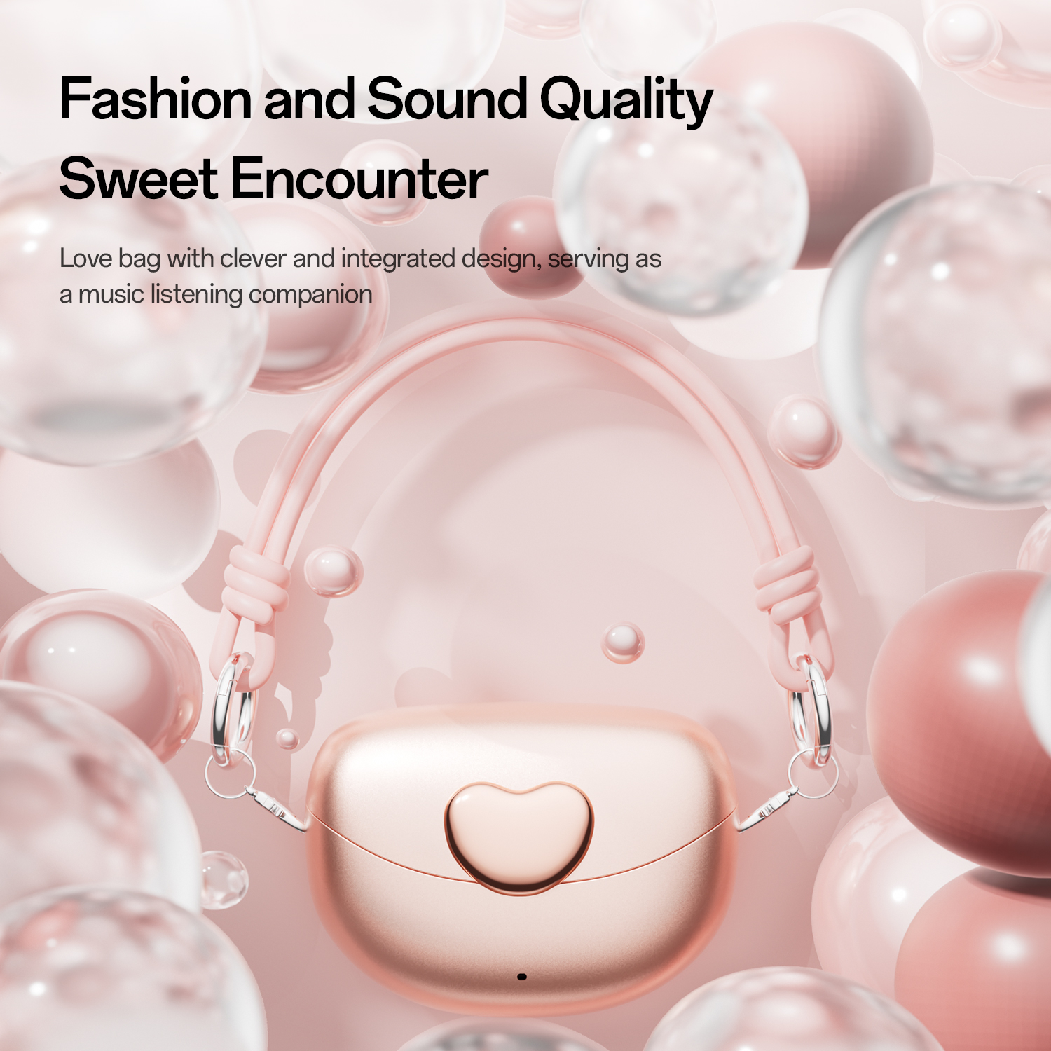 Open-Ear Wireless TWS Earbuds with Heart-Shaped Charging Case Model#M106