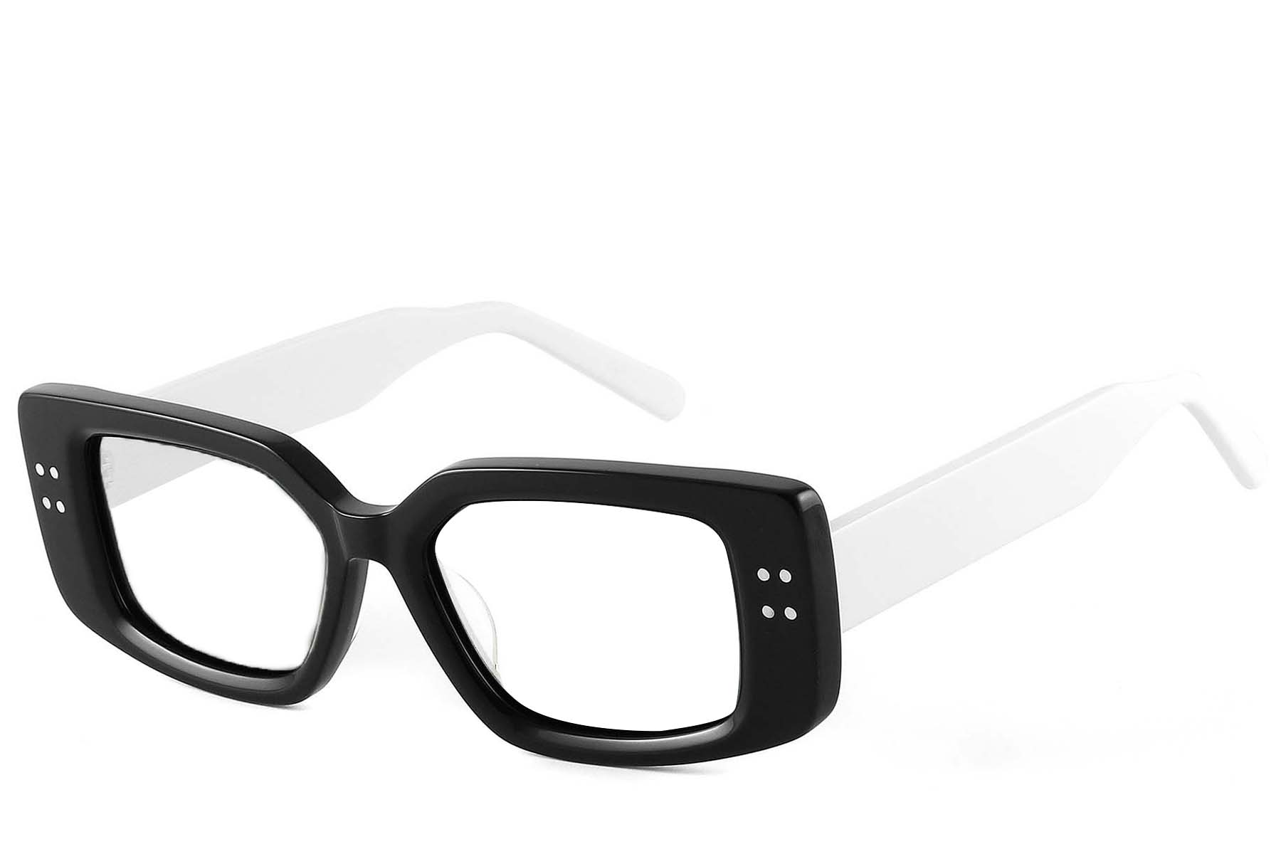 Rectangular Black Acetate Glasses #BS2607-0224