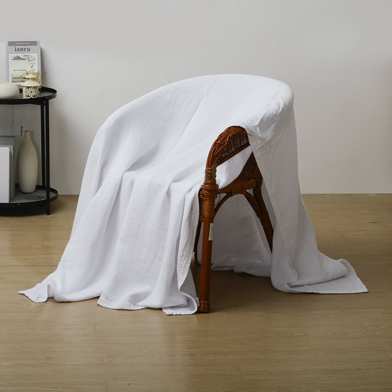Thickened Lyocell Cotton Linen Blend Machine Washable Breathable Soft Throw Blanket