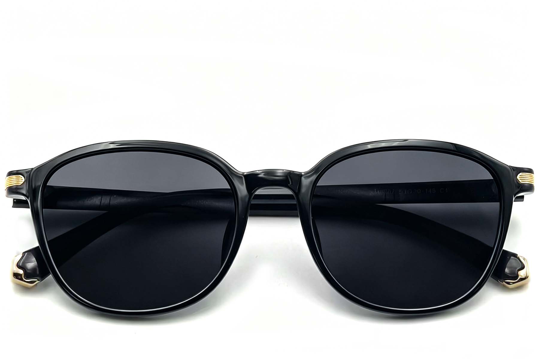 BS0824-0328_Black_Rectangular_TR90_sunglasses_front