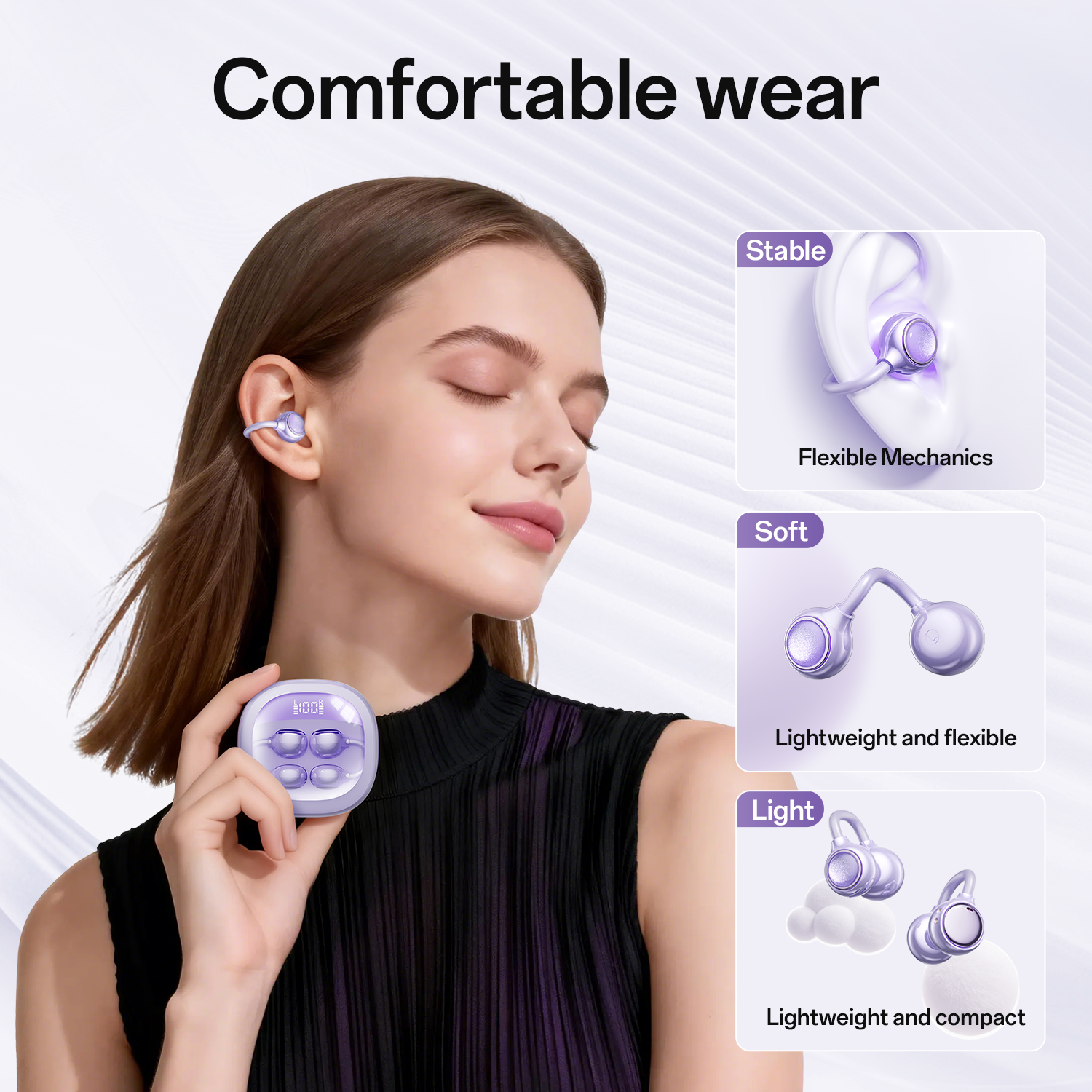 Open-Ear Wireless Earbuds with ENC Noise Reduction Model#M163