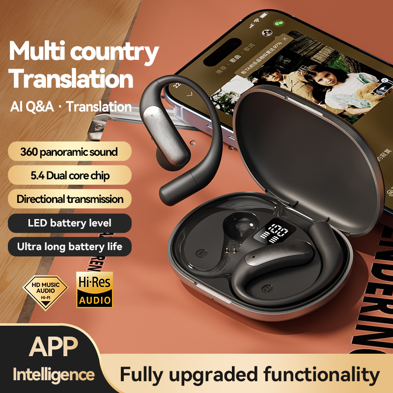 Open-Ear Wireless Bluetooth 5.4 Earbuds with LED Display Model#M127