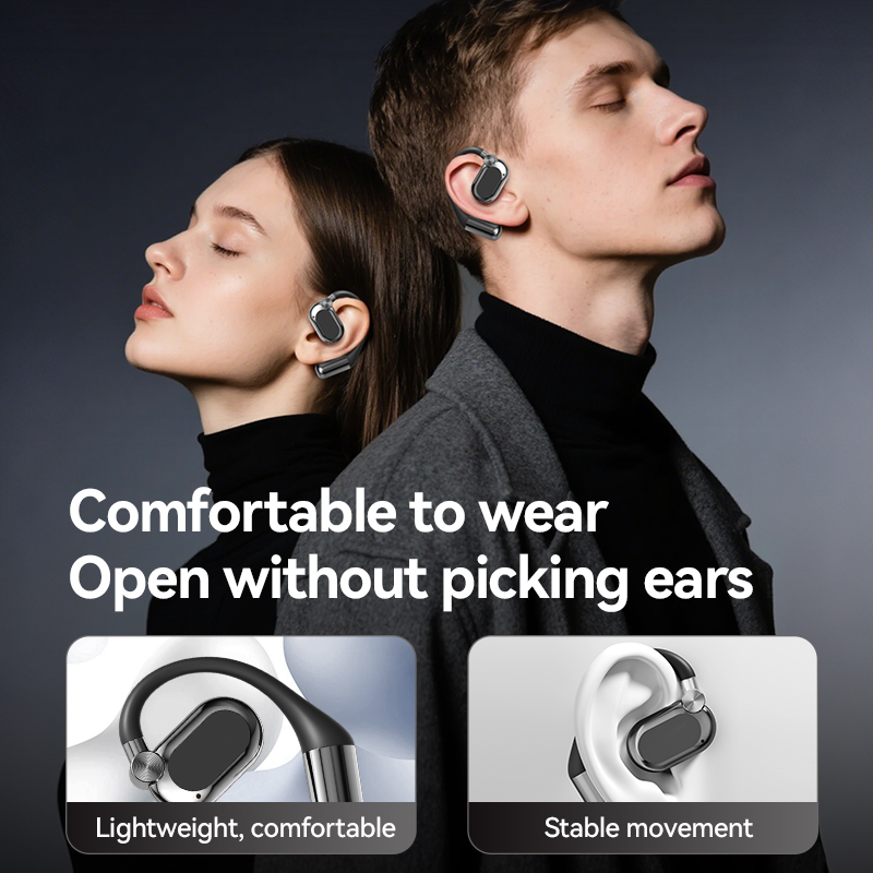 Draadloze open-ear Bluetooth 5.4 oordopjes met LED-oplaadcase, modelnummer M116