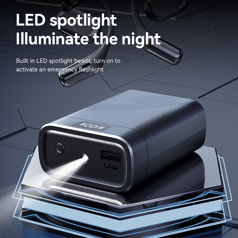 Draadloze open-ear Bluetooth 5.4 oordopjes met LED-oplaadcase, modelnummer M116