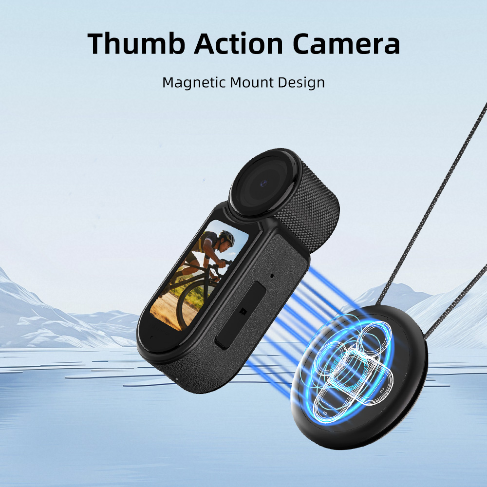 2.7K Wearable Magnetic Action Camera - Portable Vlog Cam