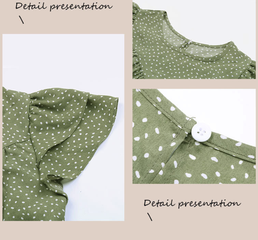 Chic Polka Dot Ruffle Sleeve Blouse for Women