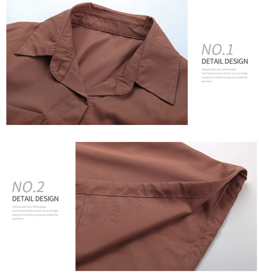 Women's Drawstring Hem Button-Up Shirt with Pockets