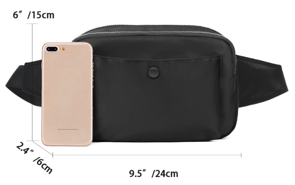 Sleek Black Crossbody Chest Bag - Modern Utility Pouch