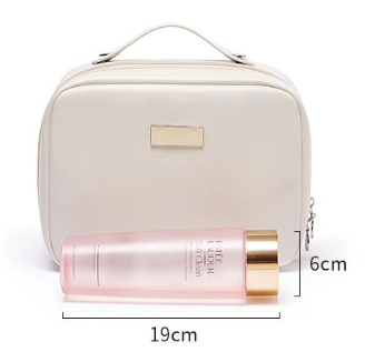 Travel Makeup Bag with Clear Compartments & Brush Holder