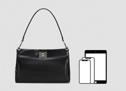 Schicke Schultertasche aus Kunstleder mit Drehverschluss