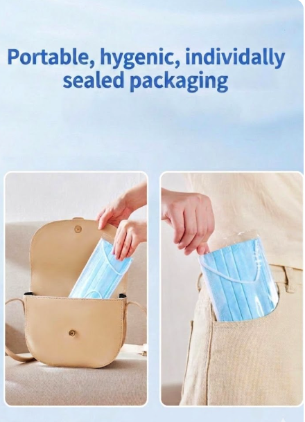 BFE≥95% antivirale Einweg-Gesichtsmasken für Erwachsene, 3-lagig, einzeln verpackt, 50 Stück/Box