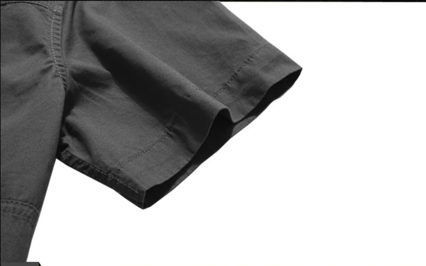 Men's Outdoor Tactical Short Sleeve Shirt with Hidden Chest Pockets