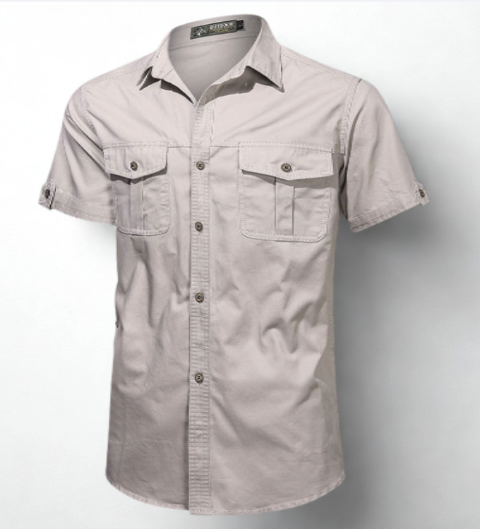 Men's Short Sleeve Military Cargo Shirt