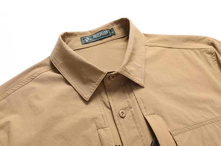 Men's Outdoor Tactical Long Sleeve Shirt with Hidden Zipped Pockets