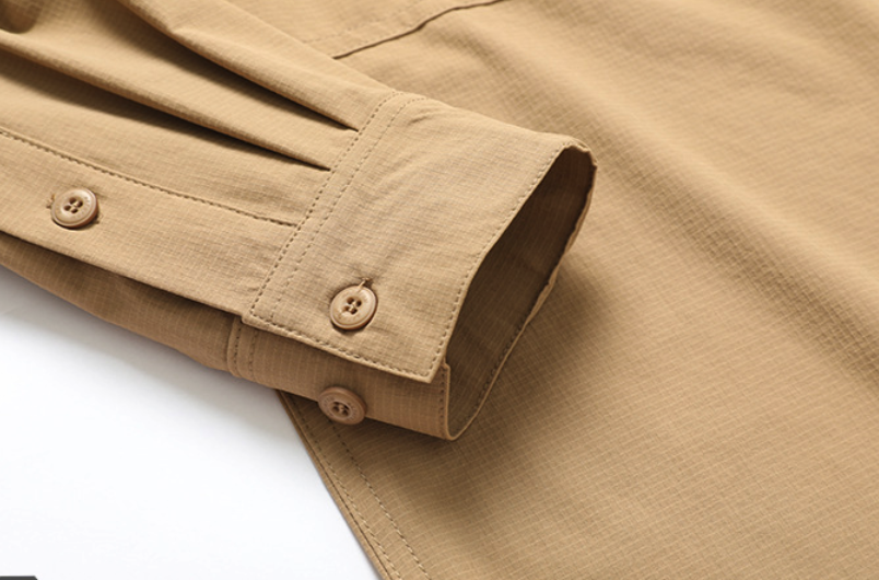 Men's Outdoor Tactical Long Sleeve Shirt with Hidden Zipped Pockets