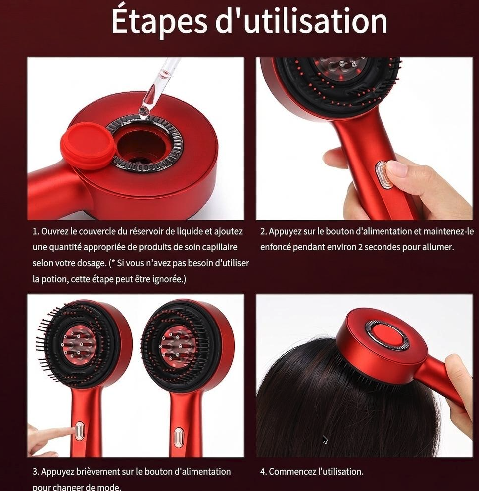 Red Light Scalp Massager Comb | Liquid Guiding Hair Care