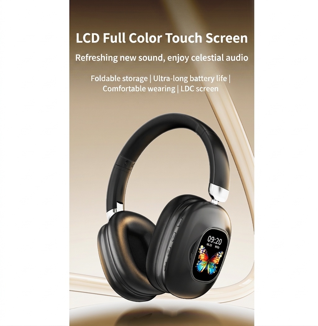 Color LCD Touchscreen Wireless Bluetooth Headphones - AKZ620BT