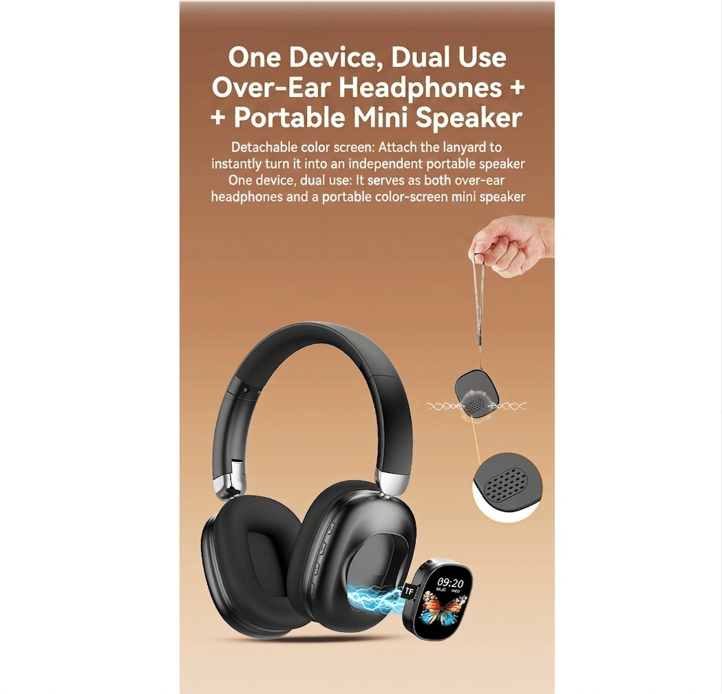 Casque audio sans fil Bluetooth avec écran tactile LCD couleur - AKZ620BT