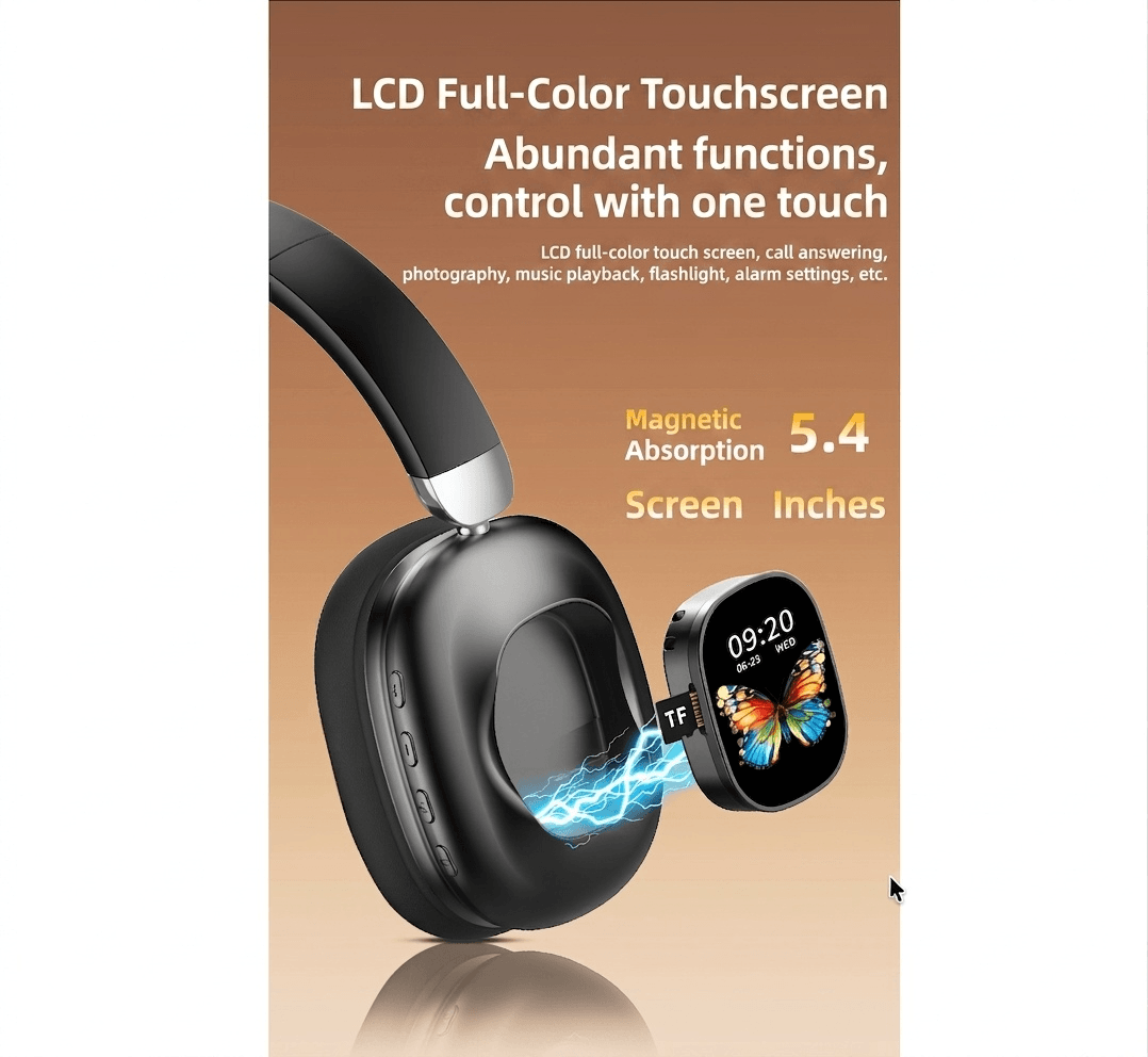 Casque audio sans fil Bluetooth avec écran tactile LCD couleur - AKZ620BT