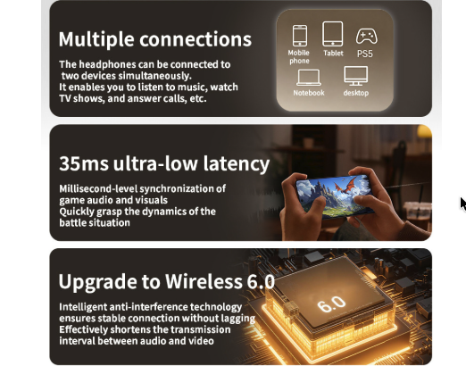 Smart Wireless Bluetooth Headphones - LK65