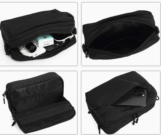 Bolso bandolera informal negro para hombre
