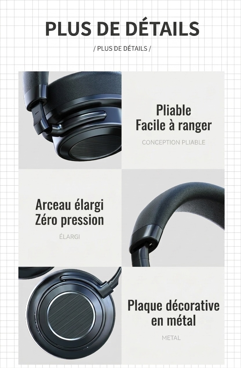 Casque sans fil à réduction de bruit - Bluetooth 6.0