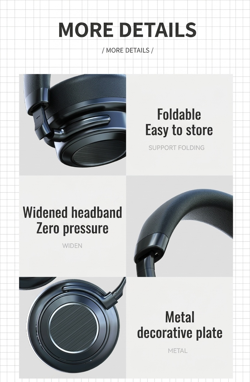 Wireless Noise-Cancelling Headphones - Bluetooth 6.0