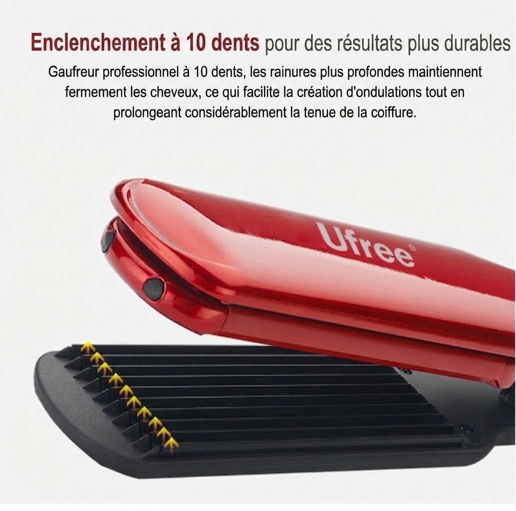 Lisseur et fer à boucler 3 en 1 pour une utilisation à domicile (prise UE uniquement)