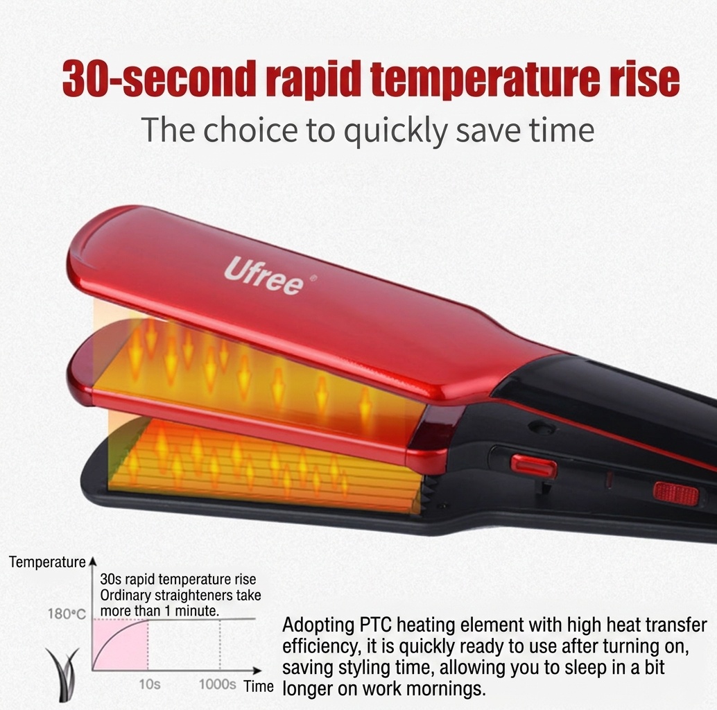 3-in-1 Hair Straightener and Curling Styling Tool for Home Use (EU Plug only)