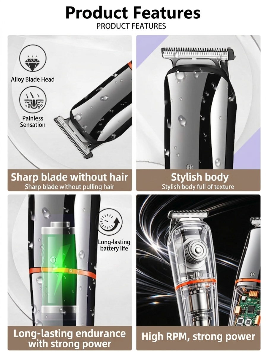 Pro 5-in-1 Electric Hair Trimmer & Grooming Kit for Men