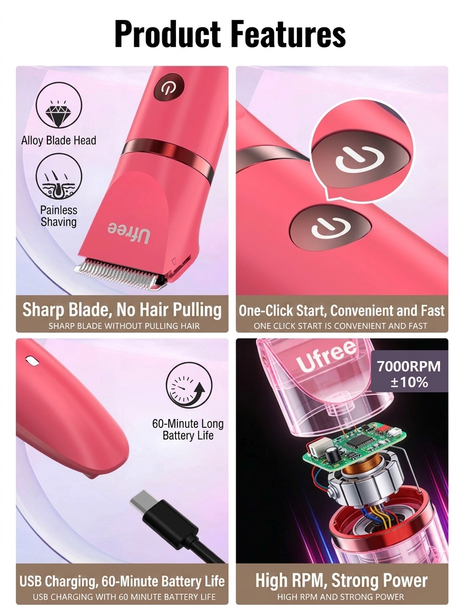 3-in-1 Painless Electric Shaver & Trimmer for Women