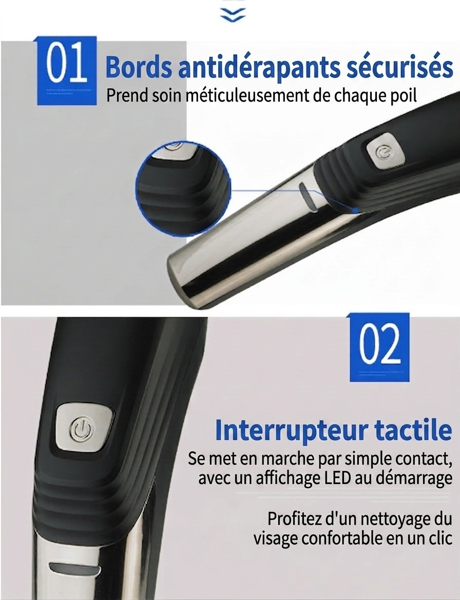 Kit de rasage et tondeuse électrique pour homme - Noir