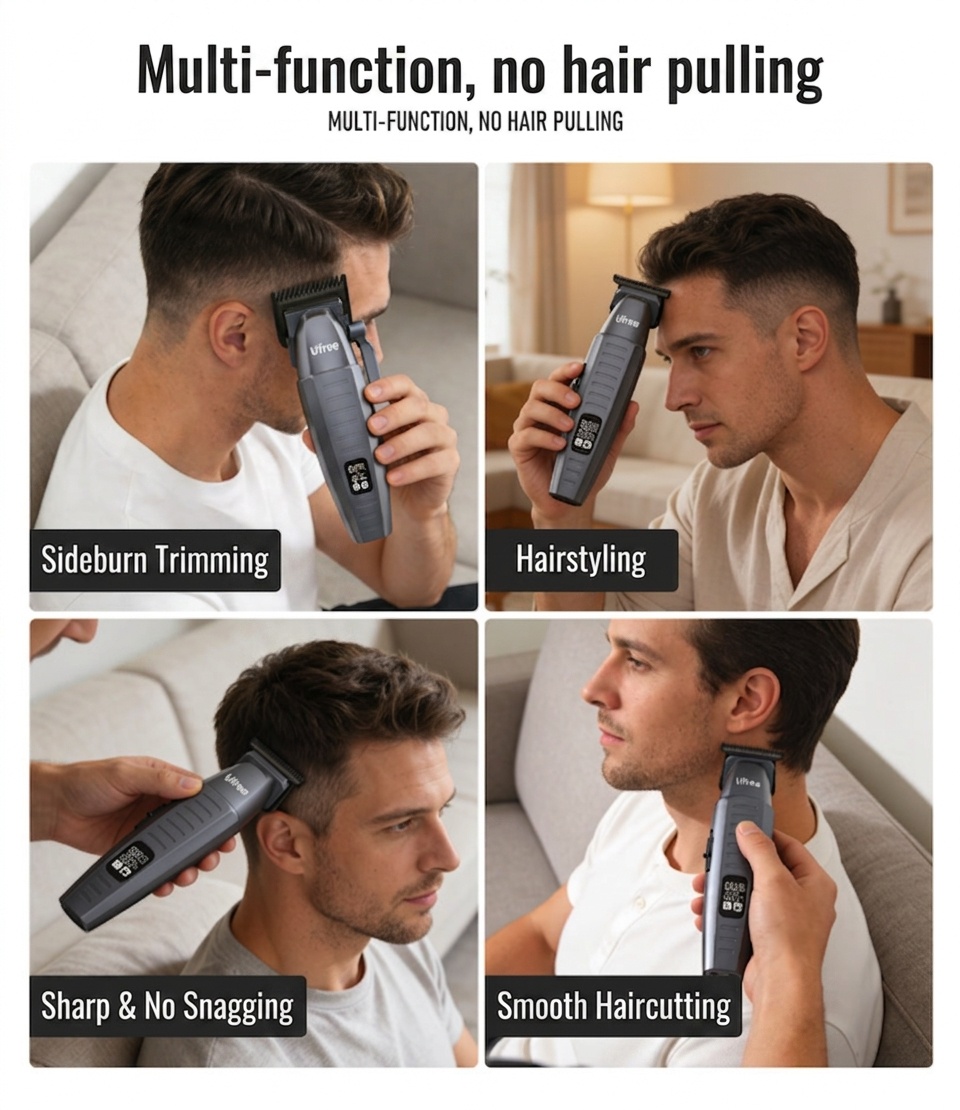 Professional Hair Clipper & Trimmer Set - Grey