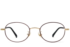 BS1913-0254_Brown_Oval_Titanium_Glasses_front