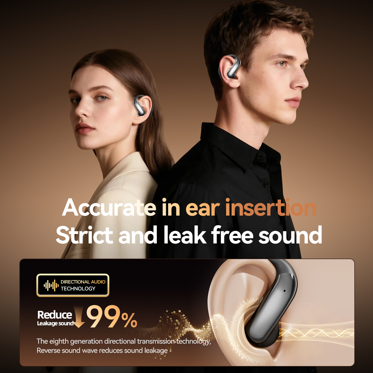 Open-Ear Wireless HiFi Earbuds with LED Charging Case Model#M142