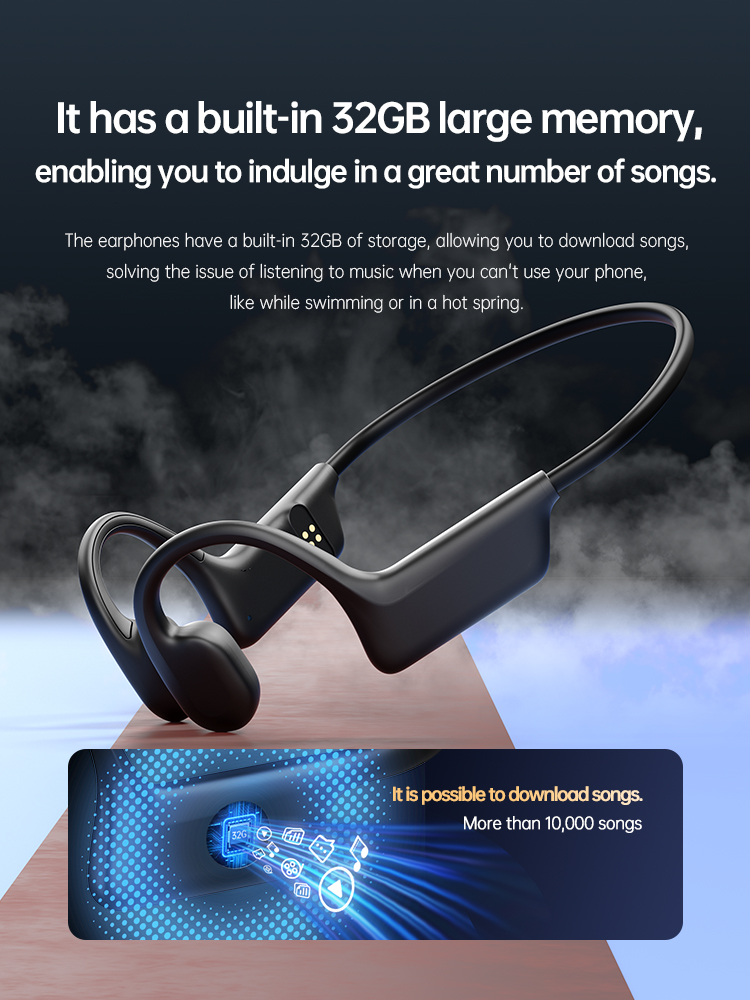 Waterproof Bone Conduction Headphones for Swimming & Sports