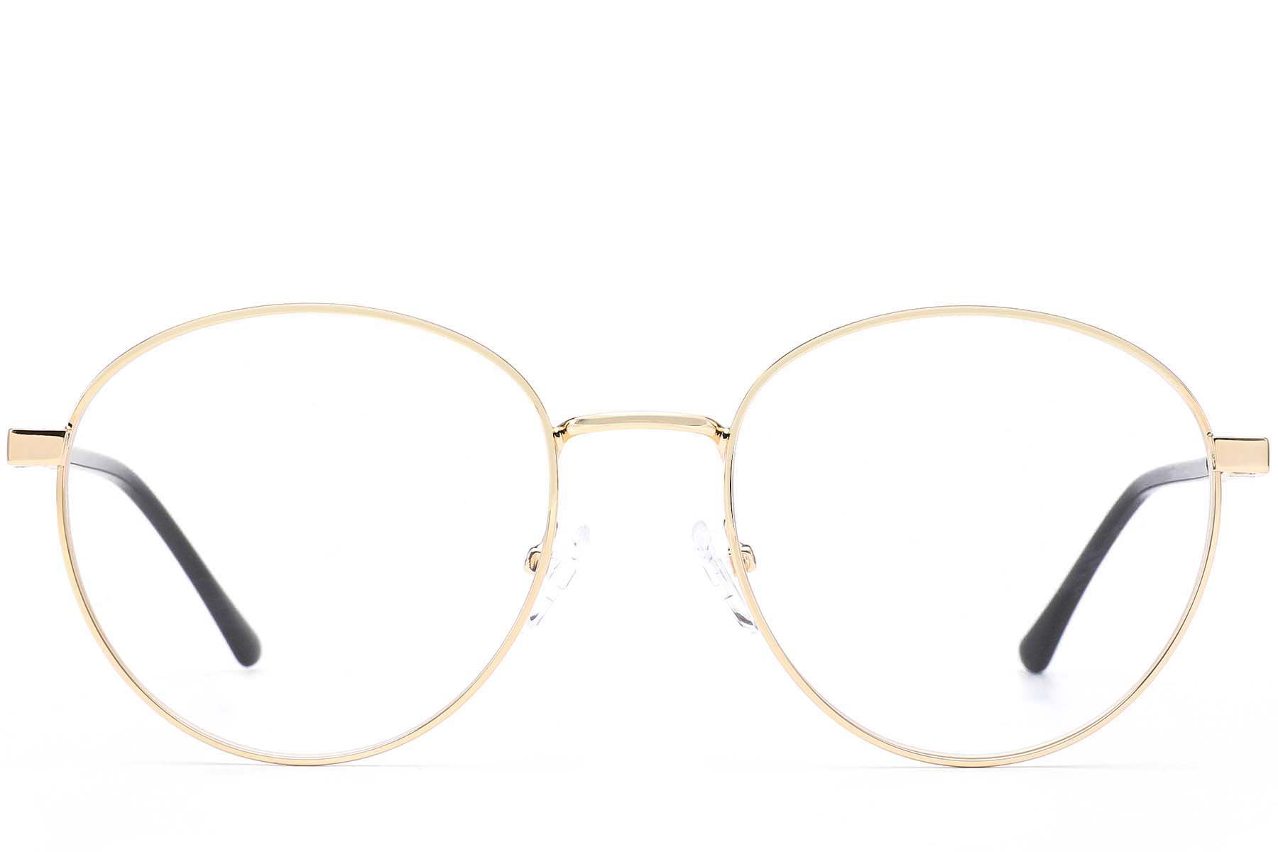 BS0420-0275_Golden_Round_Metal_Glasses_front